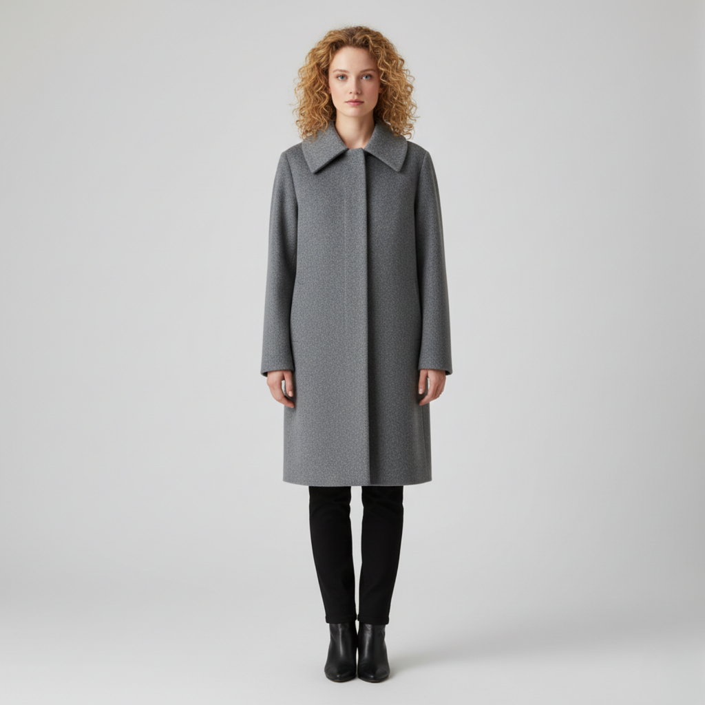 Katie - Coat with long sleeves and structured collar