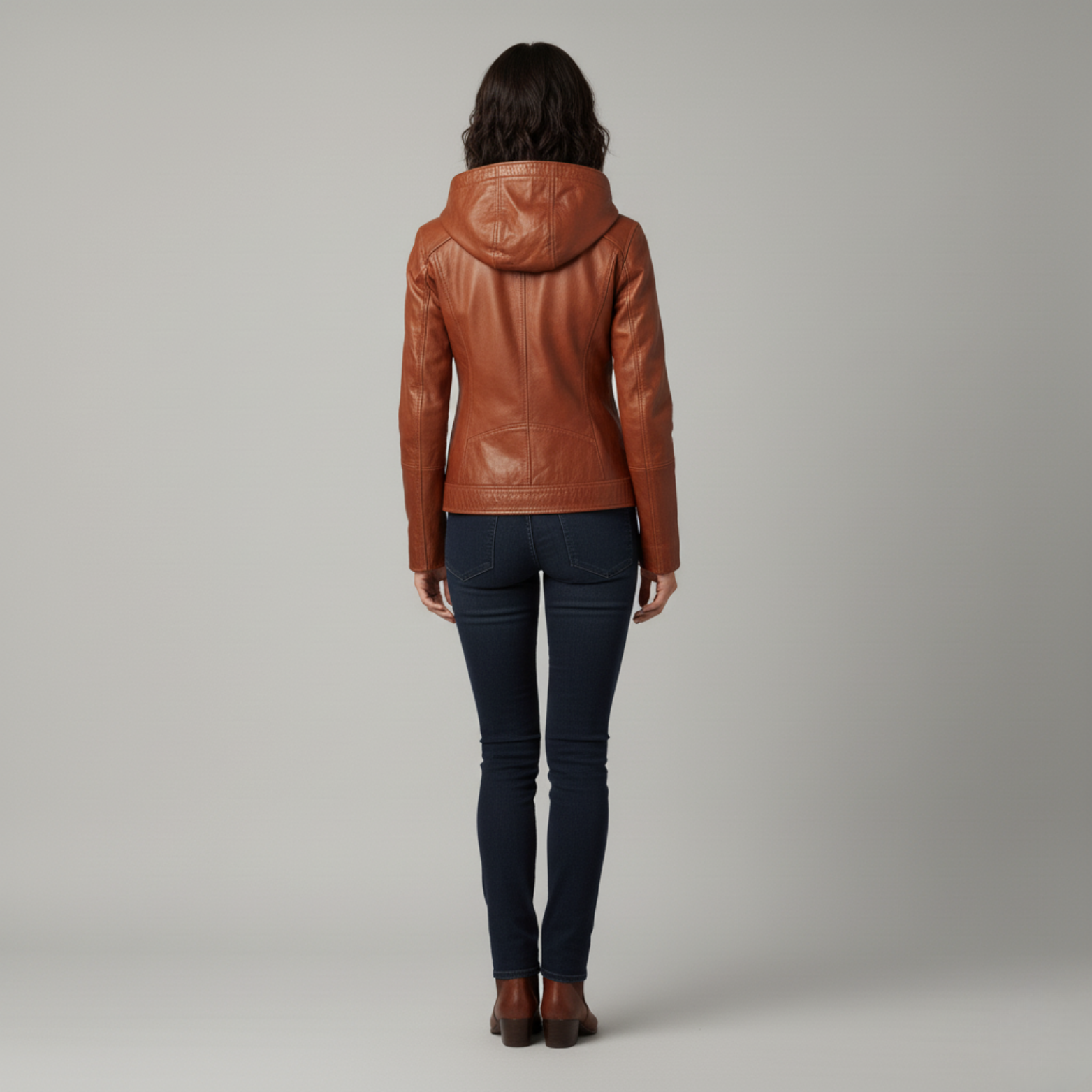 Niora - Women’s leather jacket with hood
