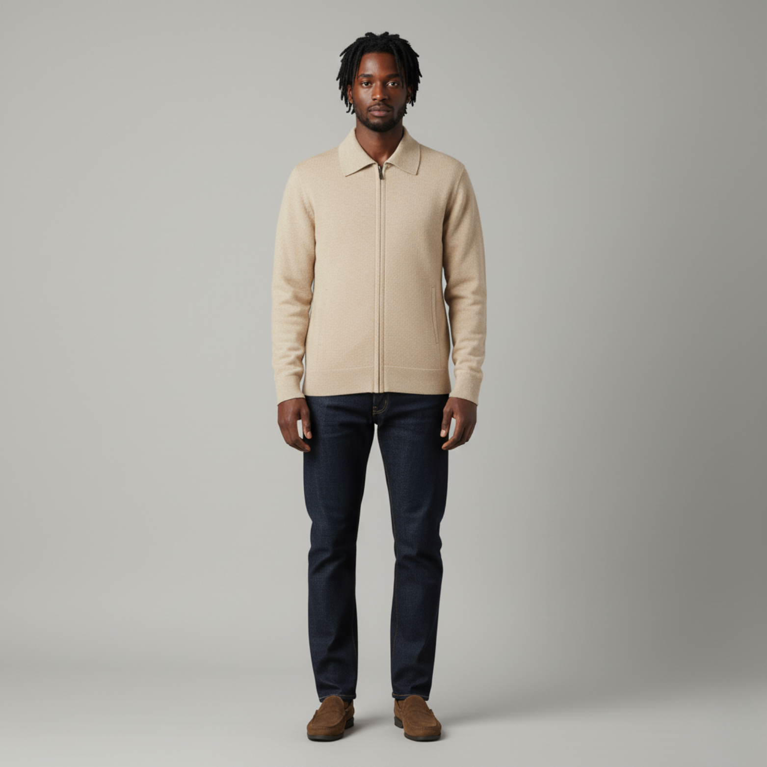 The George - Zip-up cardigan with long sleeves