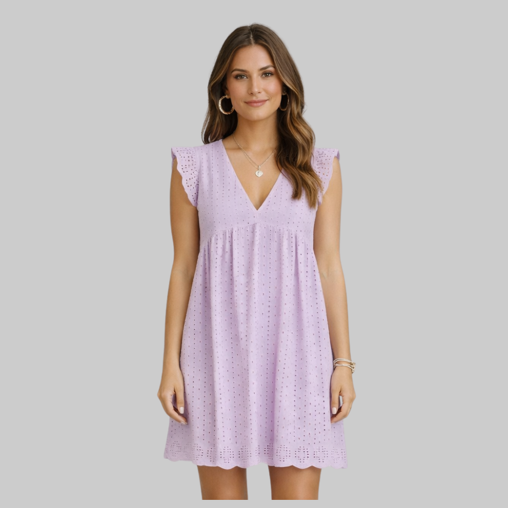 Alessia Women’s Summer Dress – Cotton Breathable with Built-In Shorts & Pockets