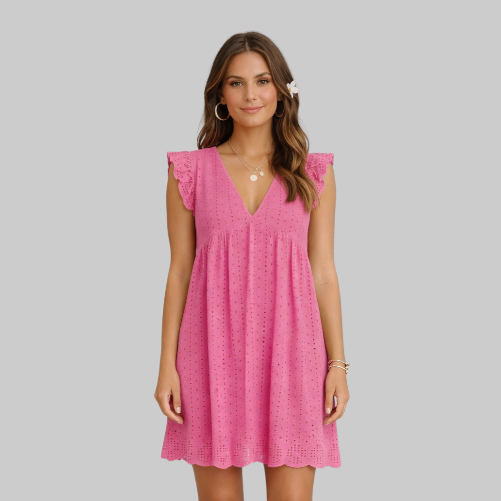 Alessia Women’s Summer Dress – Cotton Breathable with Built-In Shorts & Pockets