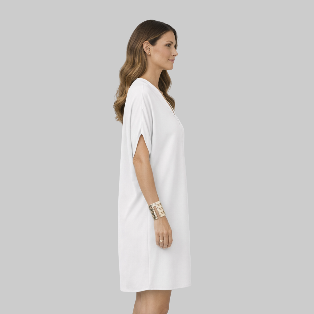 Bianca Women’s Summer Dress – V-Neck Split Sleeve Lightweight Elegant Casual Chic Fit