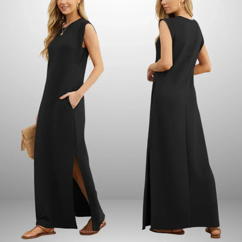 Hanne Women’s Maxi Dress – Lightweight Wrinkle-Resistant Travel Dress with Pockets