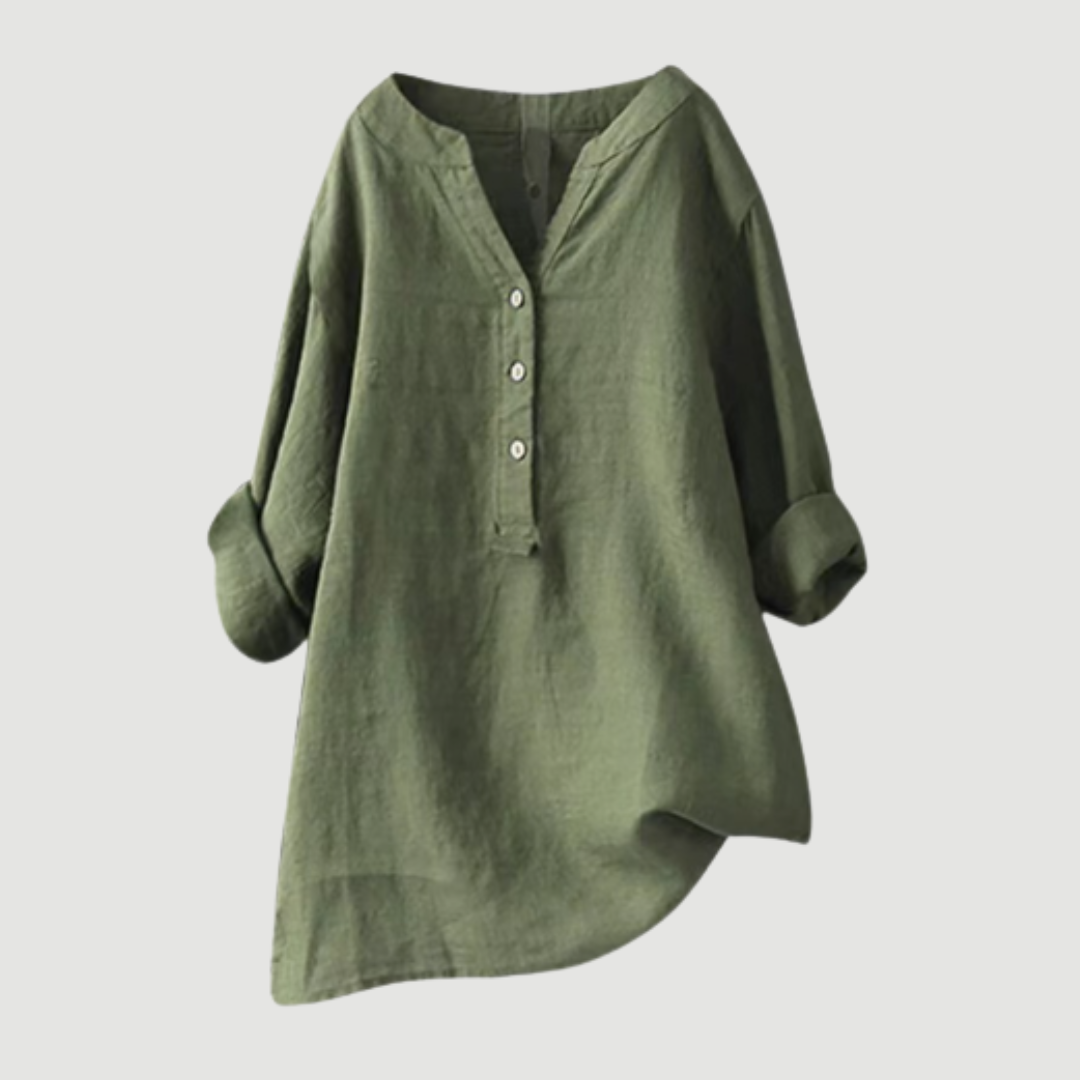 Freja Women’s Linen Shirt – Breathable Lightweight Loose Fit Summer Casual Top