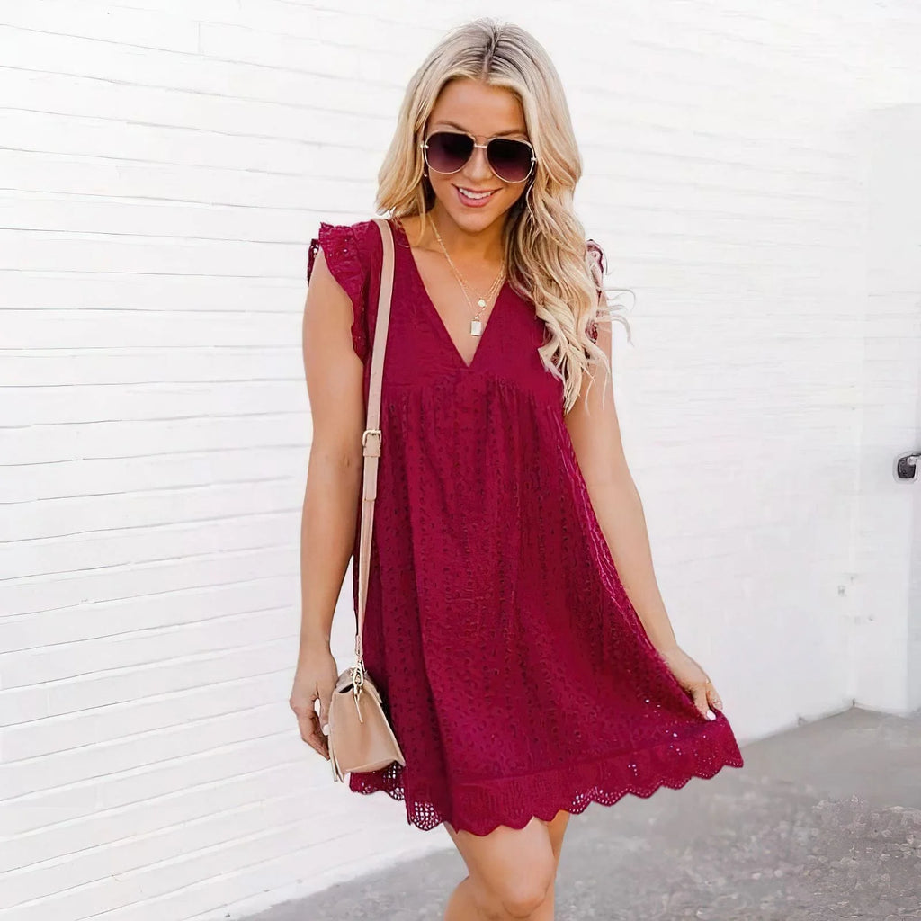 Alessia Women’s Summer Dress – Cotton Breathable with Built-In Shorts & Pockets