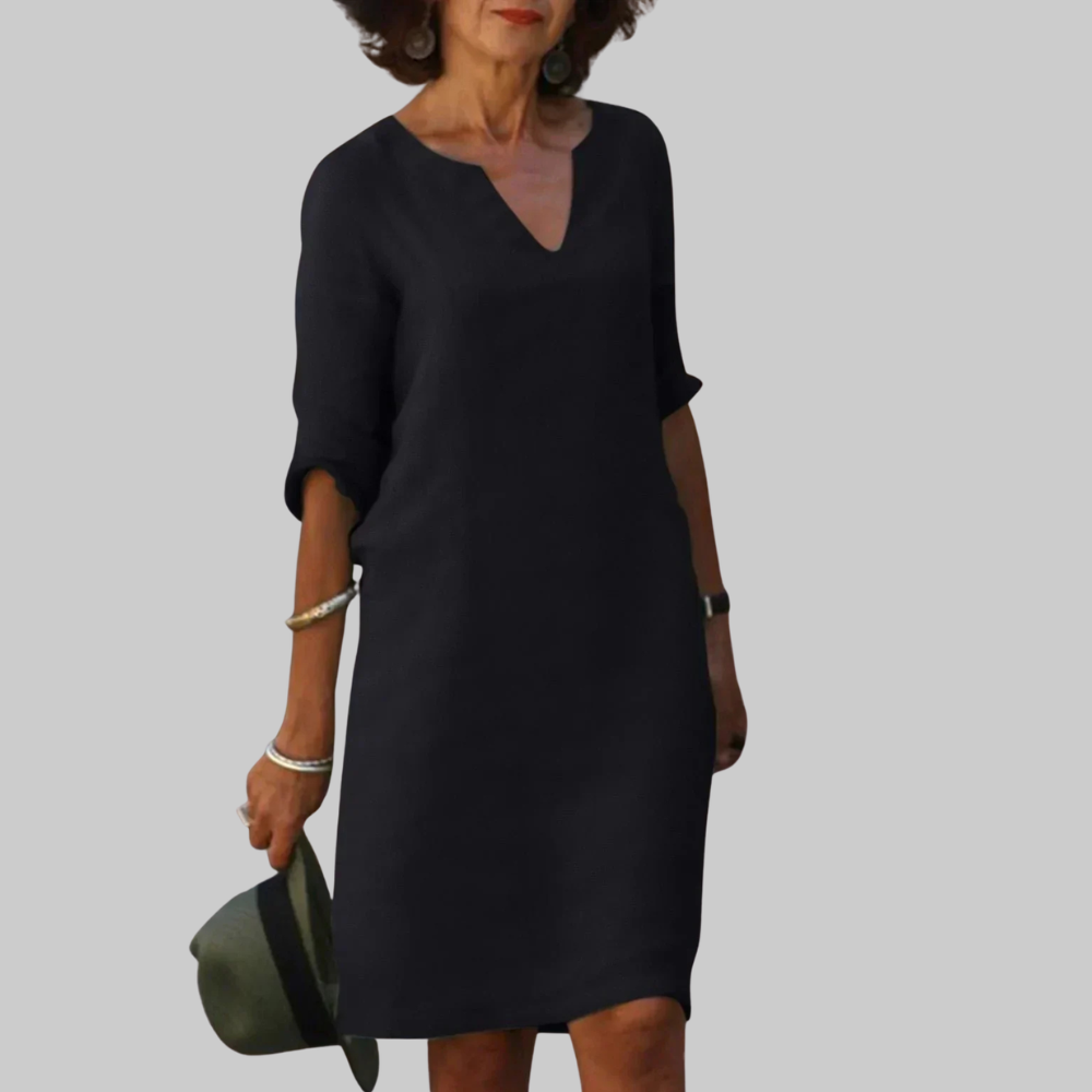 Irene Women’s Summer Dress – Flattering V-Neck Lightweight Elegant Casual Chic Fit