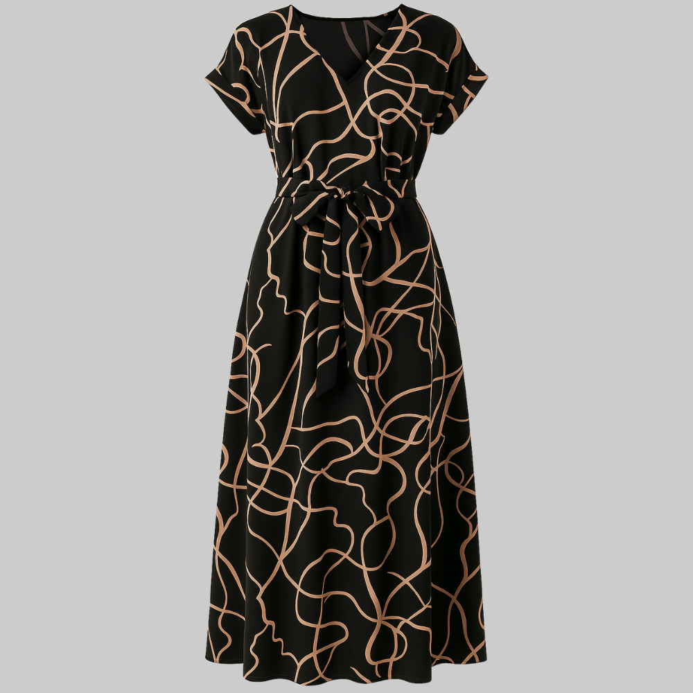 Sally Women’s Maxi Dress – Flowing V-Neck Dress with Elegant Fit & Versatile Style
